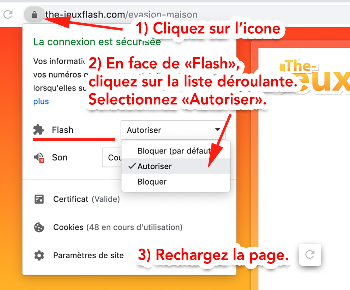 Autoriser Flash sur Chrome